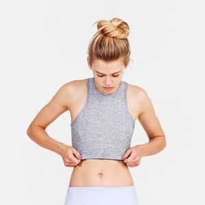 Outdoor Voices Athena Crop Bra in Ash Grey